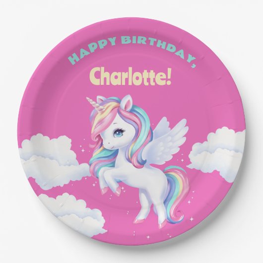  Party Plates to a magical birthday party. Pappteller (Vorderseite)
