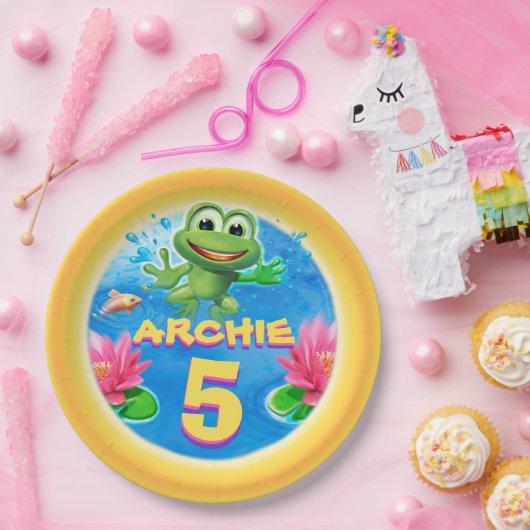 Party-Platte aus glattem Frosch, 9 Zoll Pappteller (Party)