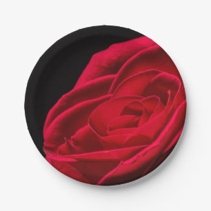 Party-Platte für romantische rote Rose Pappteller