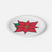 Party Poinsettia Papier Teller (Schrägansicht)