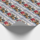 Party Polar Bears Wearing Christmas Ugly Sweaters Geschenkpapier (Ecke)