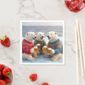 Party Polar Bears Wearing Christmas Ugly Sweaters Serviette (Beispiel)