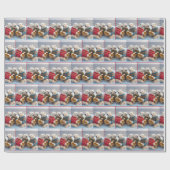 Party-Polarbären mit hässlichen Weihnachtspullover Geschenkpapier (Flach)
