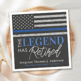 Party "Police Retirement Legend Thin Blue Line" Serviette