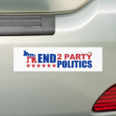 Party-Politik des Enden-zwei Autoaufkleber (Auf Auto)