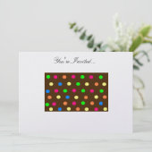 Party Polka Dot Einladung (Stehend Vorderseite)