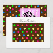 Party Polka Dot Einladung (Vorne/Hinten)