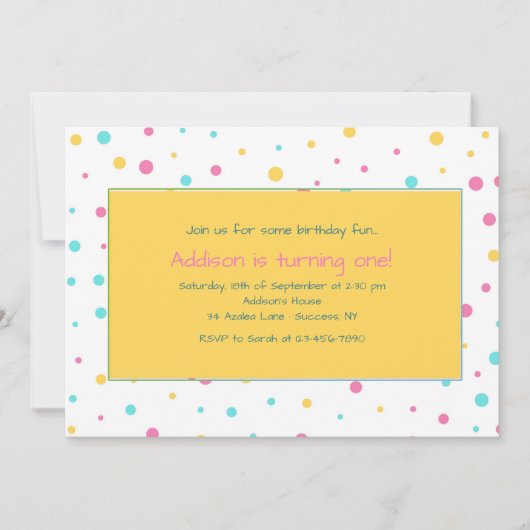 Party Polka Dot Einladung (Vorderseite)