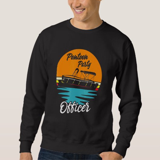 Party Pontoon Pontoon Party Retro Sunset B Sweatshirt (Vorderseite)