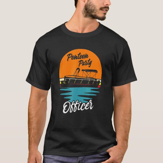 Party Pontoon Pontoon Party Retro Sunset B T-Shirt (Vorderseite)