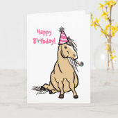 Party Pony Girls Geburtstagkarte Karte (Gelbe Blume)