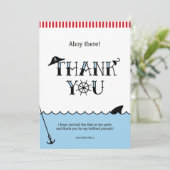 Party "Pool Pirate" Vielen Dank Dankeskarte (Stehend Vorderseite)