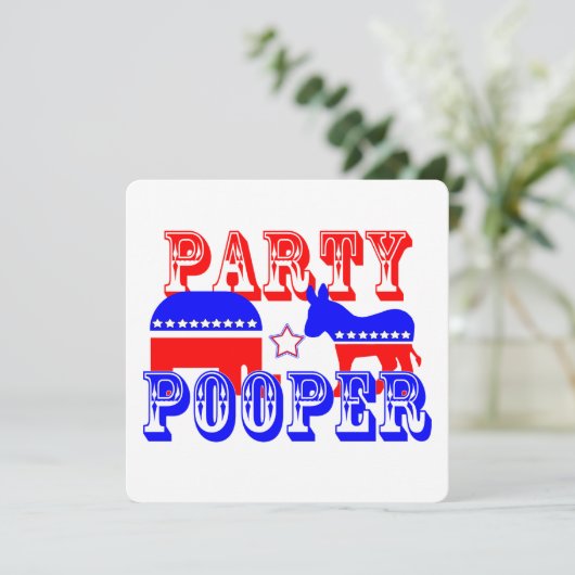 Party Pooper Einladung (Stehend Vorderseite)