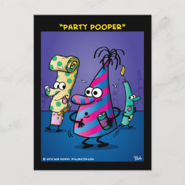 "Party Pooper" Einladungspostkarte