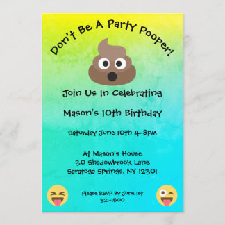 Party Pooper Emoji Geburtstagsparty Einladung