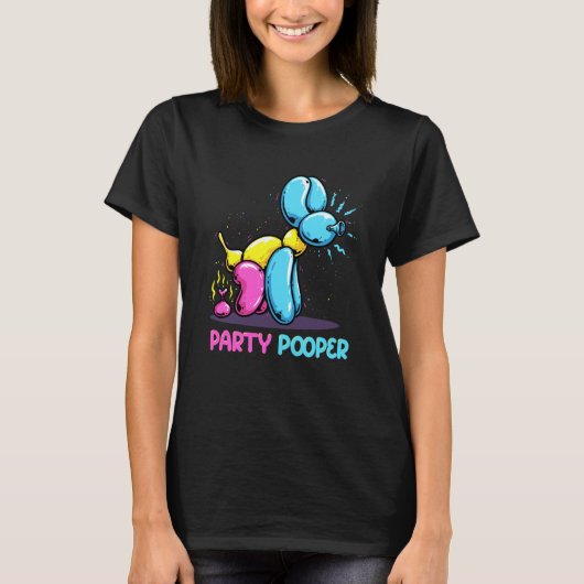 Party Pooper Kidcore Ballon Dog Birthday Ballon T-Shirt (Vorderseite)