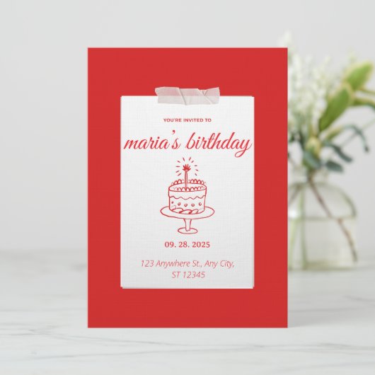 Party Pop! Editable Birthday Invitation – Fun & Co Einladung (Stehend Vorderseite)