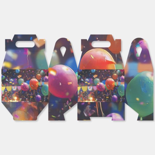 Party Pop Geschenkboxen mit Handles - Ballon Celeb Geschenkschachtel (Ungeklappt)