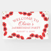Party Poppies Baby Girl Banner (Horizontal)