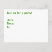 Party Postcard Einladen - Sommereiche Einladungspostkarte (Rückseite)