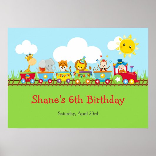 Party-Poster für tierisches Zirkuszelt Poster (Vorne)