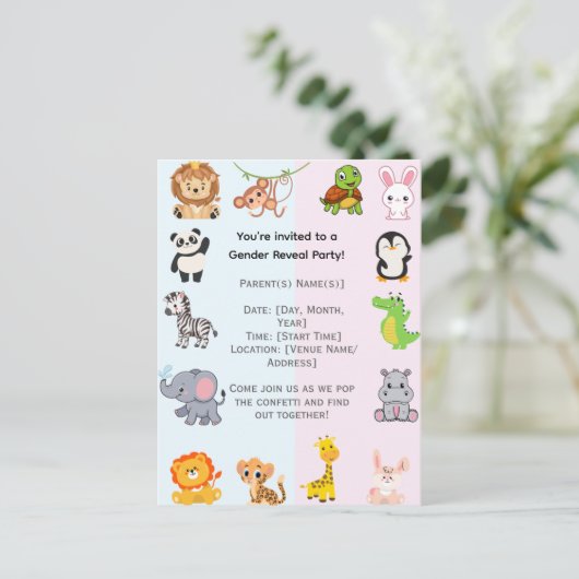 Party Postkarte (Stehend Vorderseite)