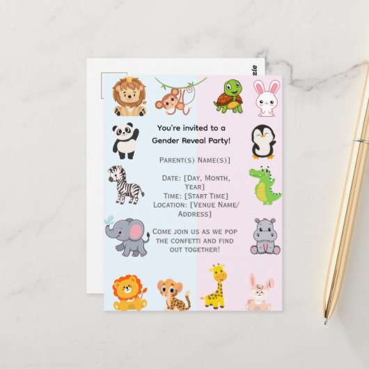 Party Postkarte (Vorderseite/Rückseite Beispiel)