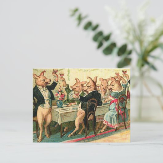 Party Postkarte (Stehend Vorderseite)