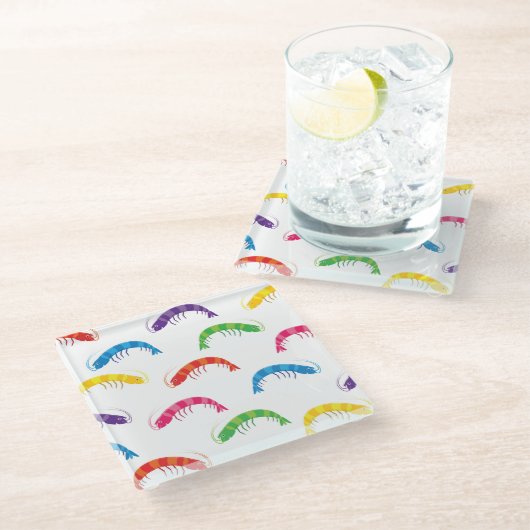 Party Prawns Glasuntersetzer (Schrägansicht)