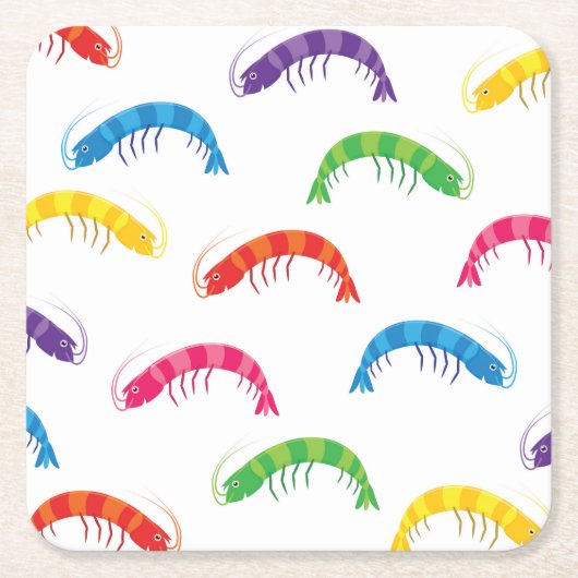 Party Prawns Rechteckiger Pappuntersetzer (Vorderseite)