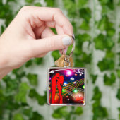 Party Premium Square Schlüsselanhänger (Hand)