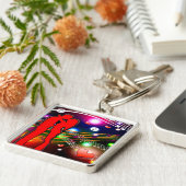 Party Premium Square Schlüsselanhänger (Seite)