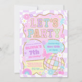 Party Preppy Varsity Fashion Groovy Birthday Einladung (Vorderseite)
