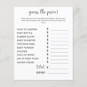 Party   Price Guess Game