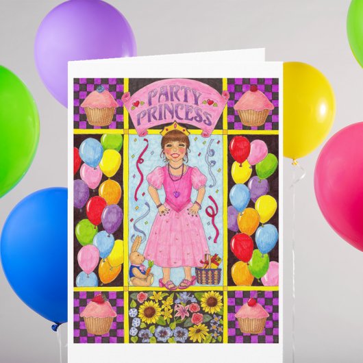 Party Princess Birthday Card Karte