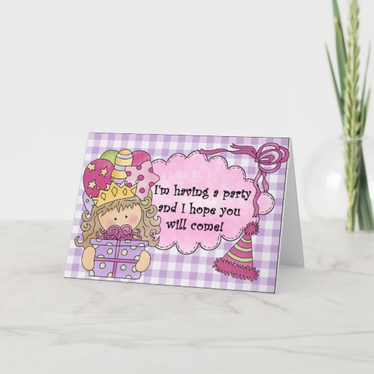 Party Princess Einladungen zum Geburtstag (Vorderseite)