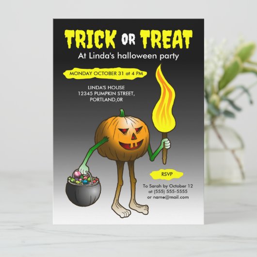 Party probieren oder behandeln einladung (Stehend Vorderseite)