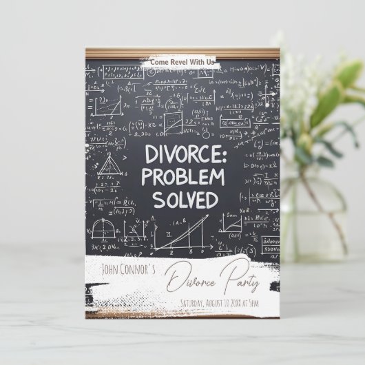 Party: Problem gelöst, QR-Code Einladung (Stehend Vorderseite)