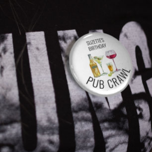 Party Pub Crawl Bier Wein Alkohol Geburtstag Button