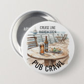 Party Pub Crawl Cruise Line Bachelorette Button (Vorne & Hinten)