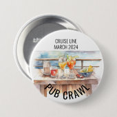 Party Pub Crawl Cruise Line Cocktails Button (Vorne & Hinten)