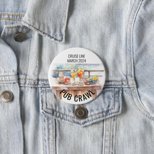 Party Pub Crawl Cruise Line Cocktails Button (Beispiel)
