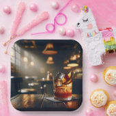 Party-Pub mit altmodischem Getränk Pappteller (Party)