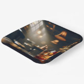 Party-Pub mit altmodischem Getränk Pappteller (Gewinkelt)