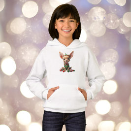 Party Pup Christmas Dog Girl's Hoodie