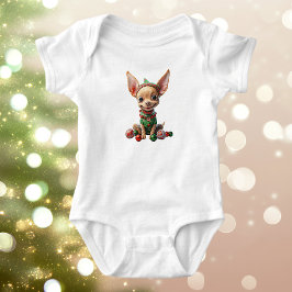 Party Pup Christmas Hund Baby Bodysuit Baby Strampler