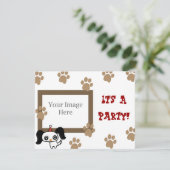 Party "Puppy Paw Print" Einladung (Stehend Vorderseite)