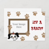 Party "Puppy Paw Print" Einladung (Vorne/Hinten)