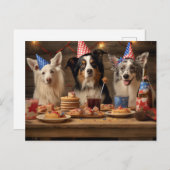 Party Pups Feiertagspostkarte (Vorne/Hinten)