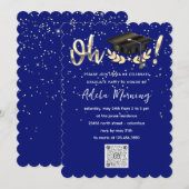 Party QR-Code der Blauen Navy Einladung (Vorne/Hinten)